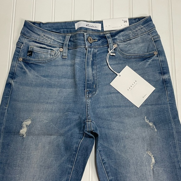 NWT Kancan Mid-Rise Distressed Cropped Skinny Capri - Picture 10 of 13